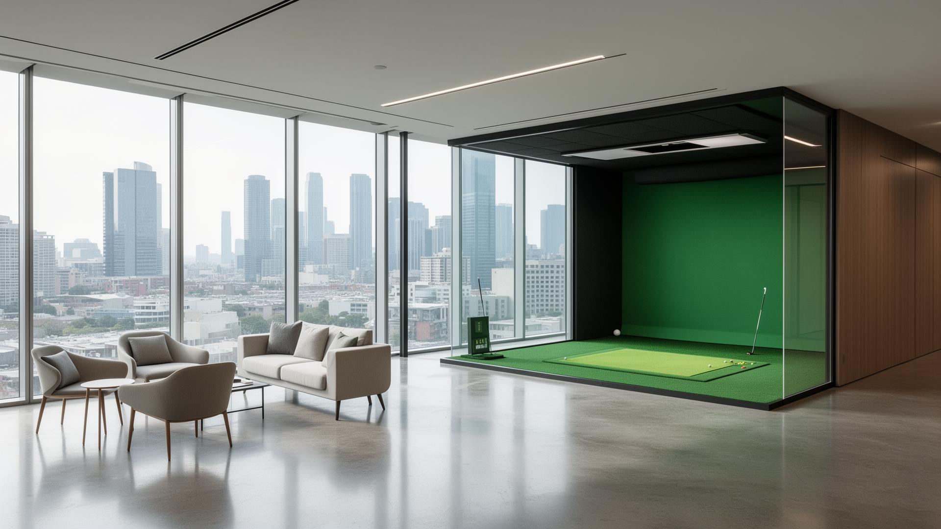 Corporate Offices golf simulator installation